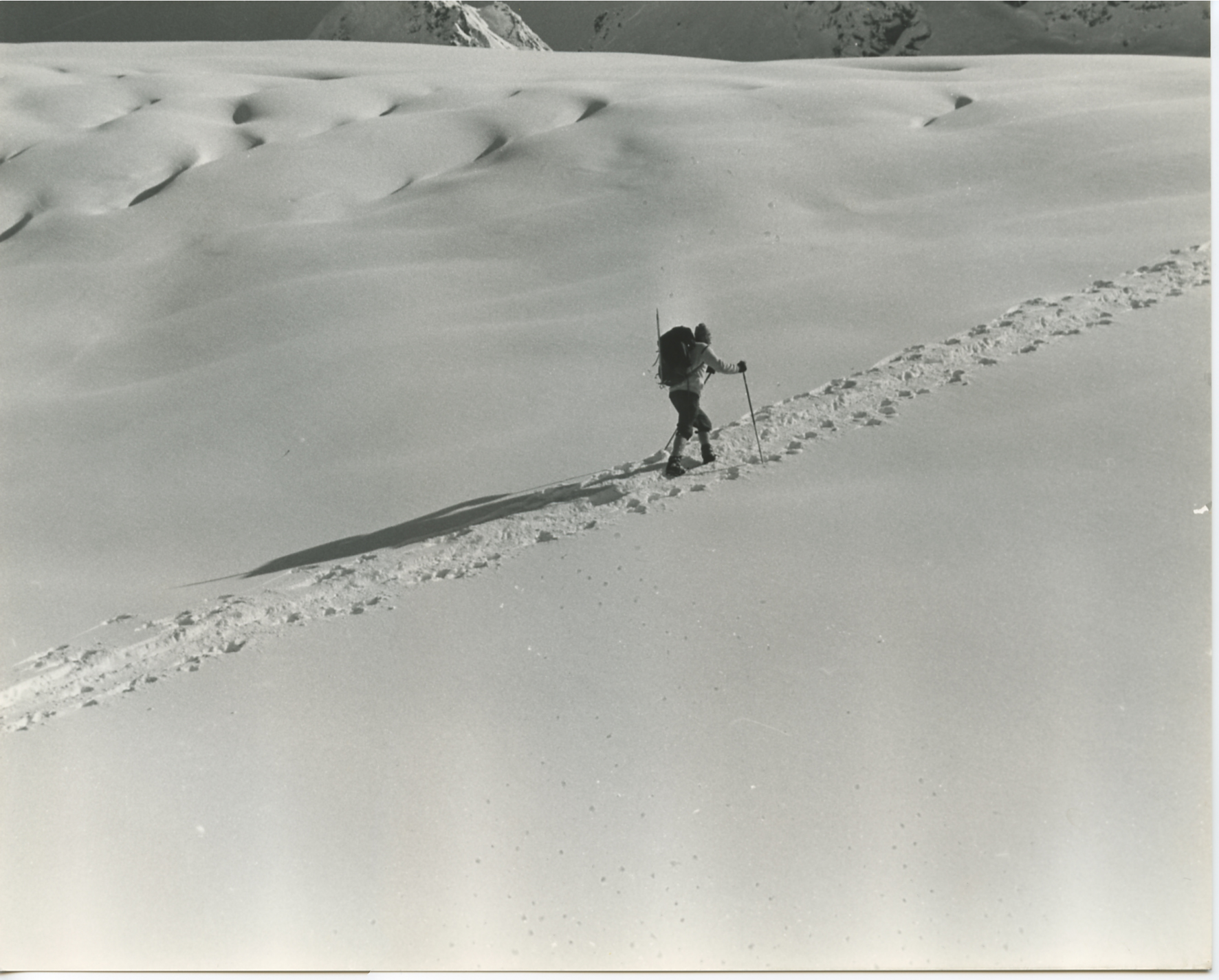 Escursionista su ghiacciaio